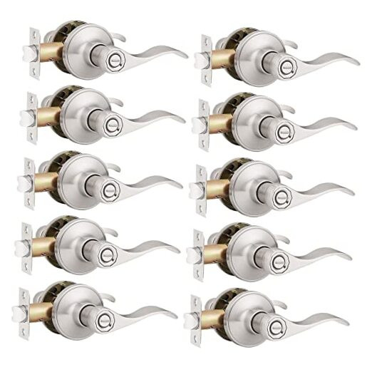 10 Pack Privacy Door Lever Thumb Turn Lock on The Inside, Locking Door Handle
