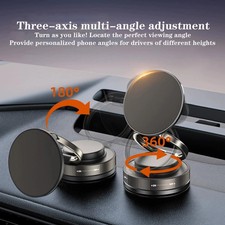360  Vacuum Magnetic Phone Holder Suction Cup Car Mount Foldable Universal US