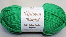 Universal Yarn Uptown Worsted, Kelly Green, Acrylic, 3.5 oz.