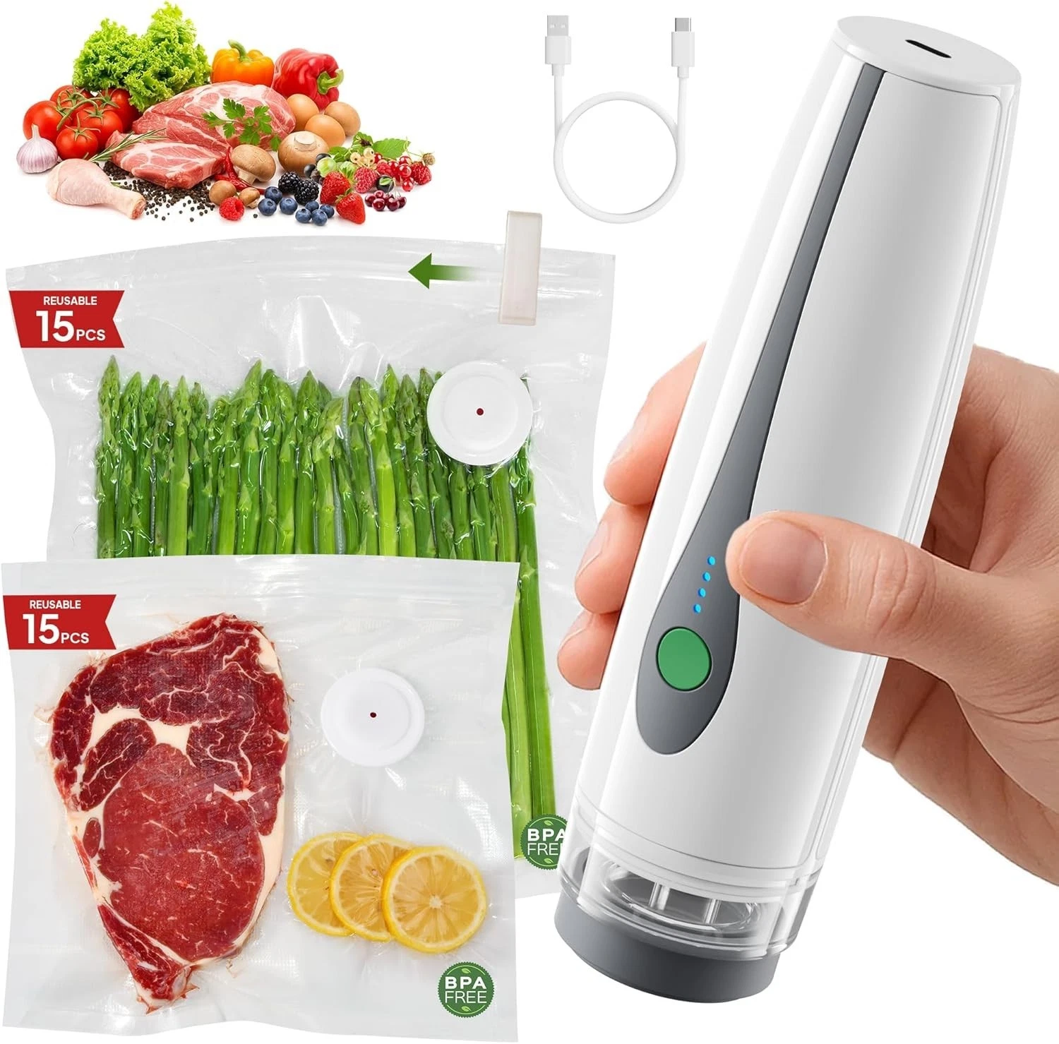 Compact Vacuum Sealer for Food, Handheld Portable Vacuum Sealer Machine for Food
Opens in a new wind