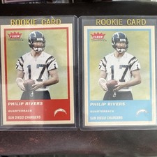 ROOKIE PHILIP RIVERS FLEER TRADITION RED & BLUE SAN DIEGO CHARGERS FOOTBALL CARD. rookie card picture
