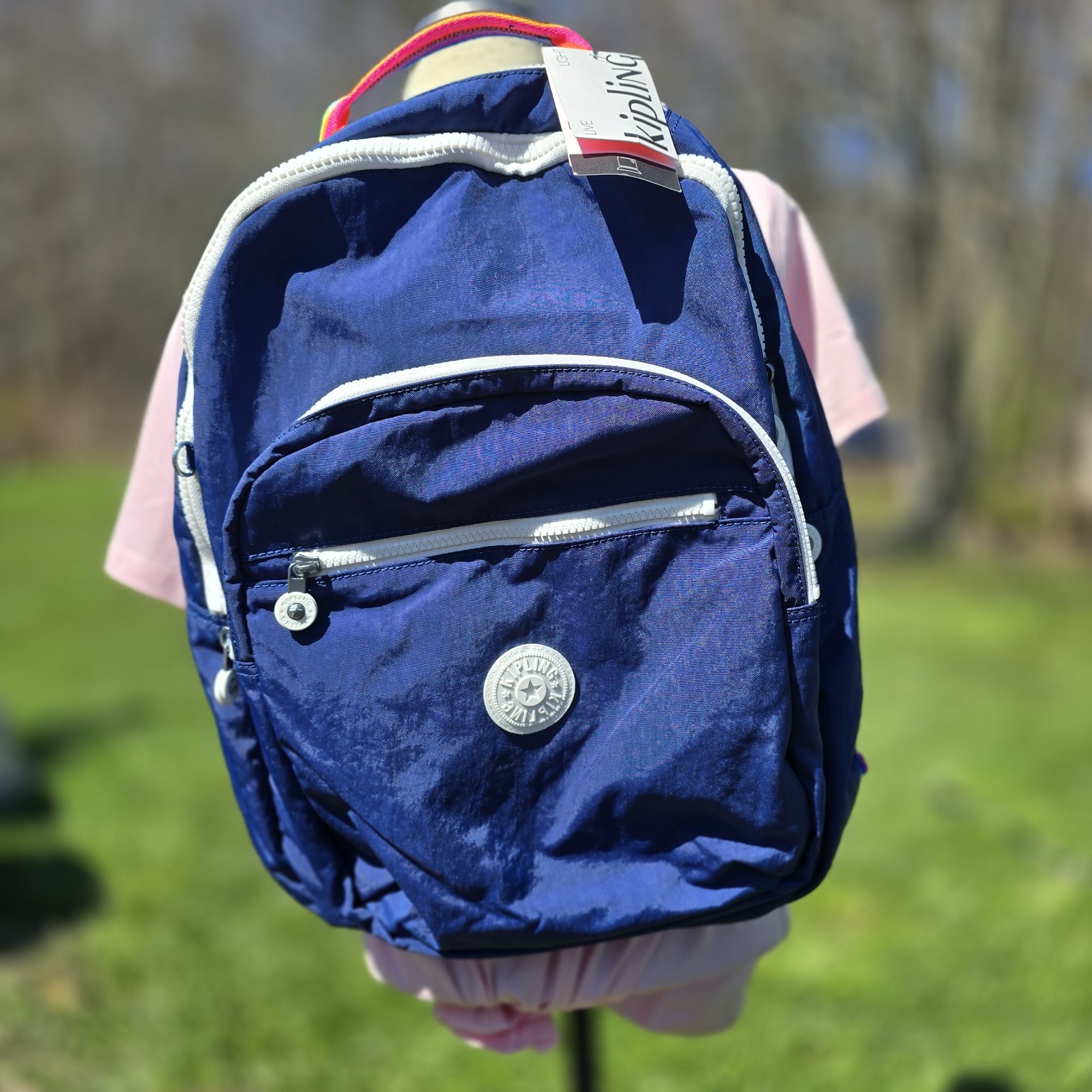 Blue Rainbow Strap Laptop School Travel Bag Nwt