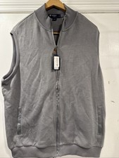 Daniel Cremieux Classics Men's Gray Vest XL Full Zip NWT Golf Classy Preppy