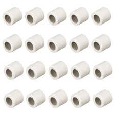 20pcs 8mm Dia Ceramic Tube Insulated Electronic Wire Bundle Single Bore