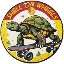 VINTAGE SHELL GASOLINE PORCELAIN SIGN GAS STATION PUMP PLATE MOTOR OIL SERVICE