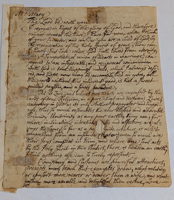 1727/8 Colonial NY RI 4pp Religious Love Letter William Ball to Mary White