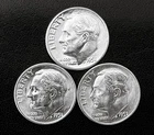 1951  P-D-S 10c SILVER Roosevelt Dimes.  Year Set,  GEM BU   (R194)