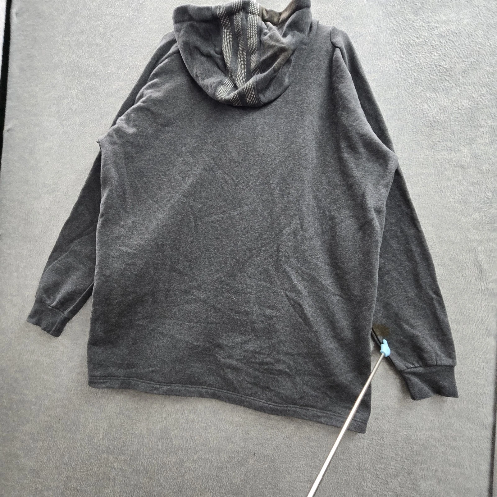 Adidas Men Jacket L Gray Fleece Activewear Zipper Logo Long Sleeve READ - product detail image 14
