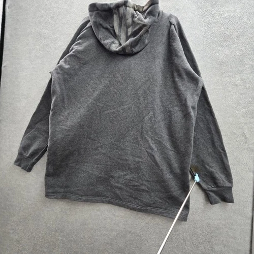 Adidas Men Jacket L Gray Fleece Activewear Zipper Logo Long Sleeve READ image 14