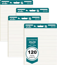 Lined Sticky Easel Pad, 25 X 30 Inches Flip Chart Paper for Teachers and Student