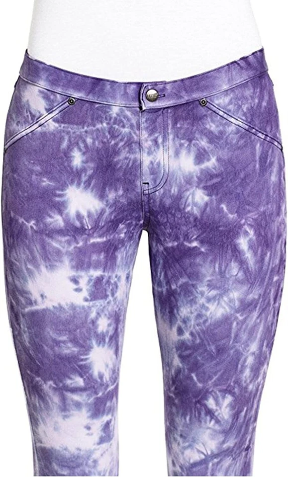 HUE женщин галстук краситель джинсовой ткани скиммер леггинсы фиолетовый маленький 4-6 - Изображение 2 из 4