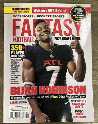 BECKETT SPORTS MAGAZINE FANTASY FOOTBALL 2023 DRAFT GUIDE Bijan Robinson CBS