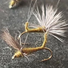 BLUE WING OLIVE COMPARA DUN FLY FISHING FLIES SIZE 12 FRONTIER CUSTOM TIED DRY