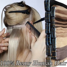 Tape-in Human Hair Extensions Skin Wefts Russian Hair Full Head Thick 20-40piece