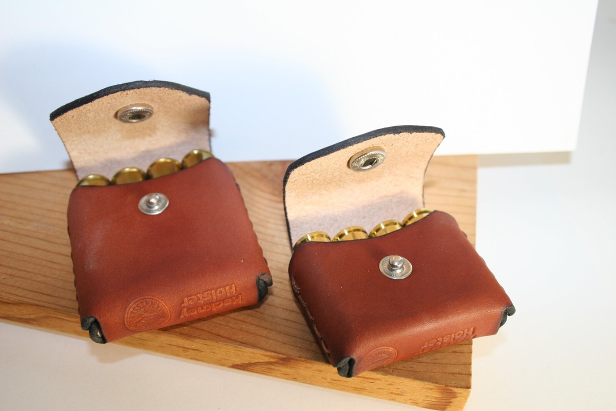 44 spl / 44 mag Ammo holder , brown leather, for 5 x 44 rounds, pocket