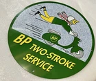 12” BP Motorcycle Scooter Gasoline OIL Gas Vintage Style Heavy Metal  Steel