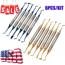 Dental Composite Filling Instrument Titanium Coated Restorative Kits Gold+Blue