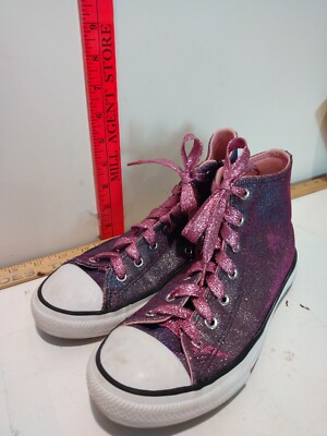Converse High Top All Star Glitter Pink/Purple Sneakers Shoes Womens Size 