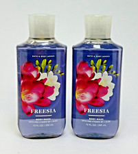 2 NEW BATH  BODY WORKS FREESIA BODY WASH SHOWER GEL ALOE PRO-VITAMIN B5 10 OZ