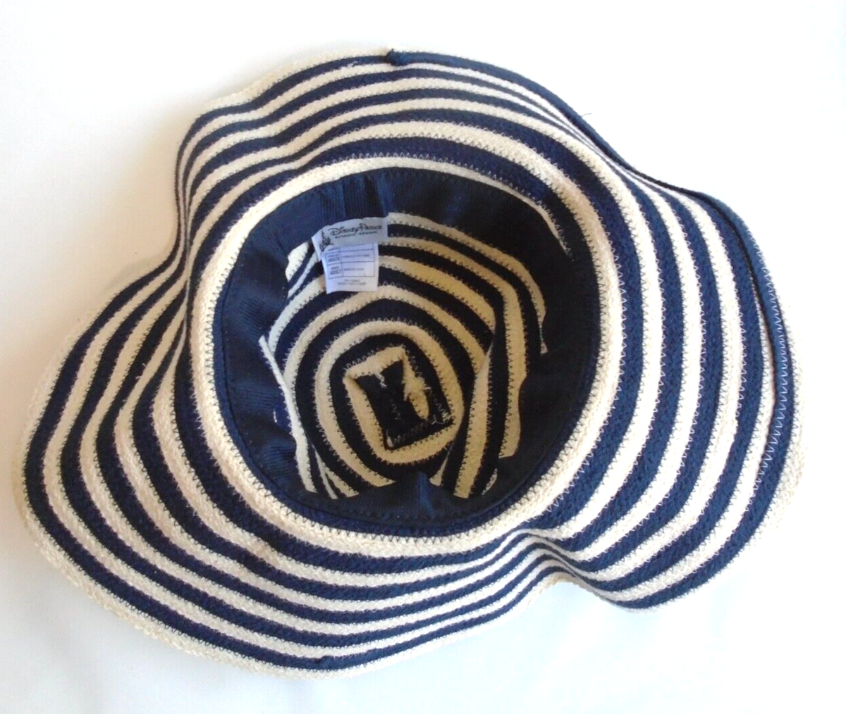Disney Parks Navy Blue White Stripe Floppy Sun Hat Adult  display picture 2