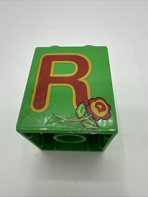 LEGO Duplo Letter Block R Rose Replacement Piece Part Building Alphabet Toy