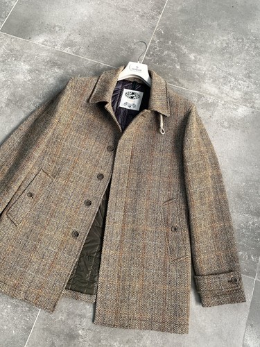 Men's CAMPLIN x HARRIS TWEED Tweed Hunting Shooting Jacket Trench Coat EU 52 L - Picture 6 of 24