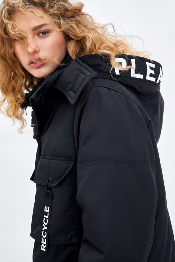 recycled capsule puffer jacket