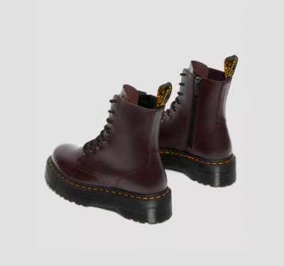 Dr. Martens JADON PLATFORM Boots Burgundy Smooth LEATHER Great