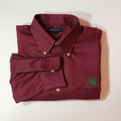 Lands End Mens Dress Shirt Long Sleeve Button Down Embroidered Logo | eBay Lands End Mens Dress Shirt Long Sleeve Button Down Embroidered Logo | eBay