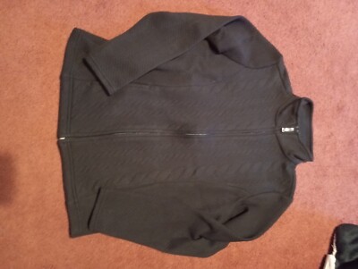 Women's Croft &Barrow Thick Black Small Quilted Zip Up Sweatshirt