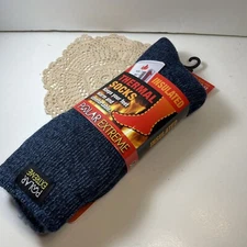 Polar Extreme Men's Insulated Thermal Blue Knit Socks Size 10-13 Brand New