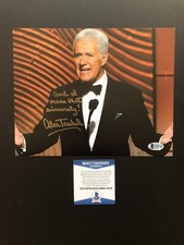 Alex Trebek autographed signed 8x10 photo Beckett BAS COA Jeopardy Host TV Rare