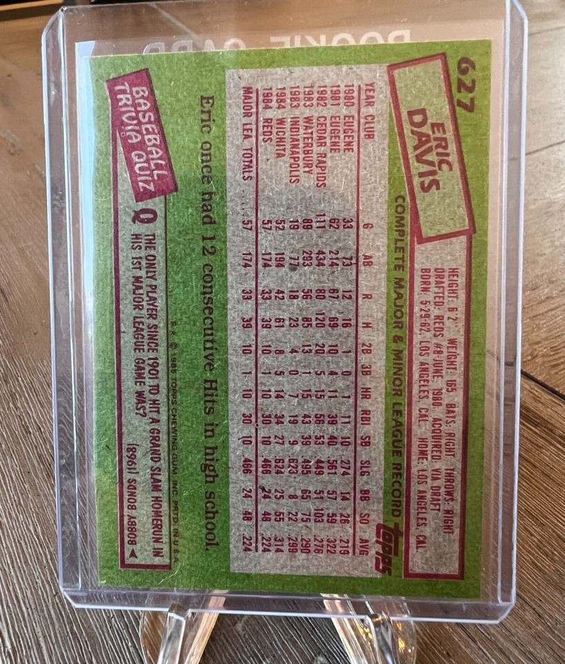 1985 Topps Eric Davis #627 ROOKIE CARD | eBay