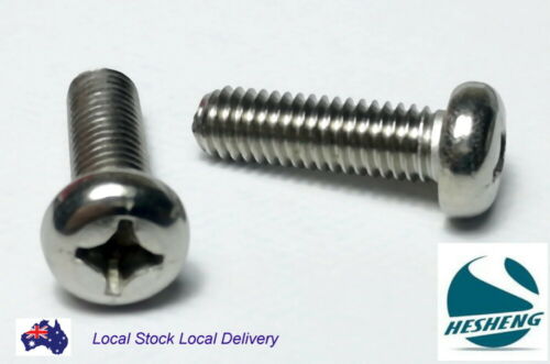 Qty 10 Pan Head M4 (4mm) x 30mm Stainless Steel 304 Machine Screw Phillip Bolt  - Picture 1 of 1