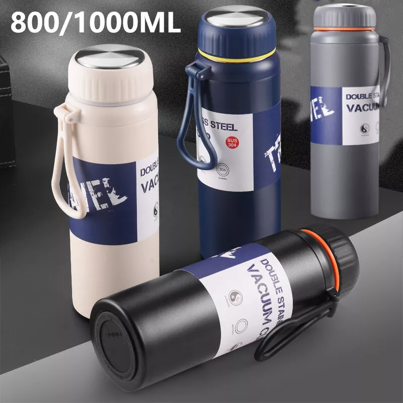 304 Stainless Steel 1000ML Large Capacity Vacuum Flask For Travel And  Outdoor Activities, Portable Sports Water Bottle For Men, Gym Water Bottle,  Insulated Cup