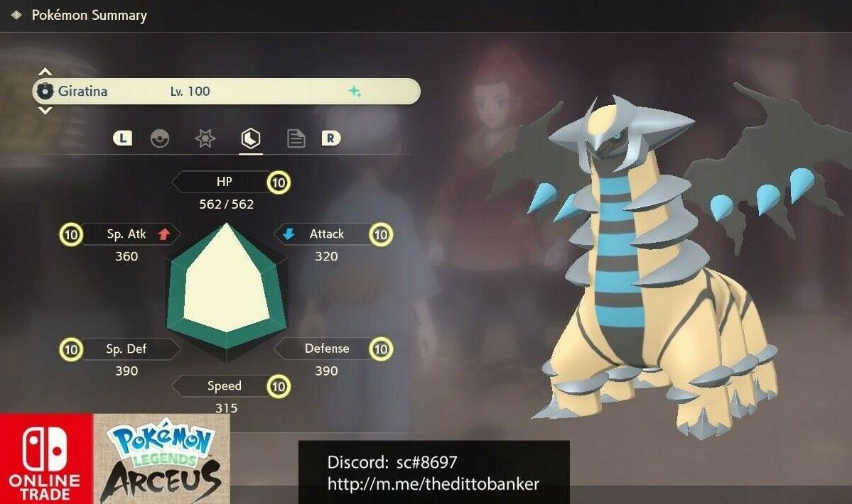 ✨ SHINY ✨ GIRATINA MAX Effort LEVEL 1 Pokemon Legends Arceus FAST DELIVERY