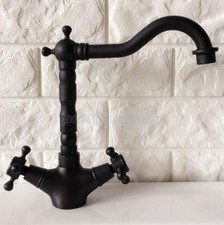 Black Oil Rubbed Brass Swivel Kitchen Sink Faucet Mixer Basin Tap Pnf344