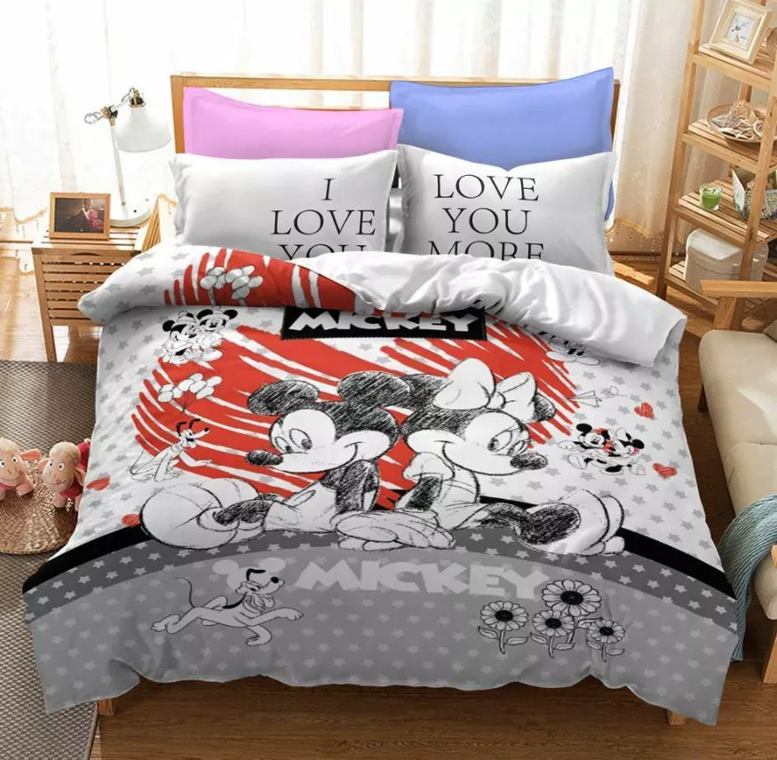 Louis Vuitton Mickey Mouse Bedding Set Duvet Cover Bedset