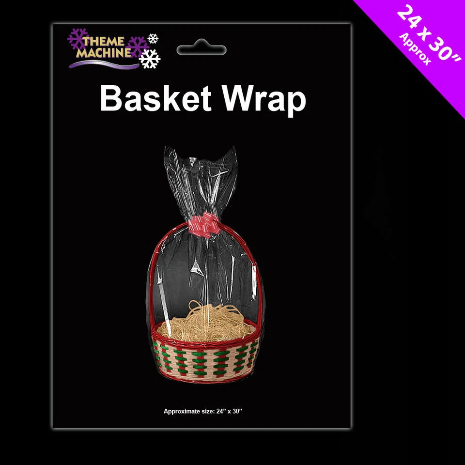 DAVIES Hamper Wrap cellophane Basket Gift Wrap Large Cello Basket BAG Xmas FREE P&P
