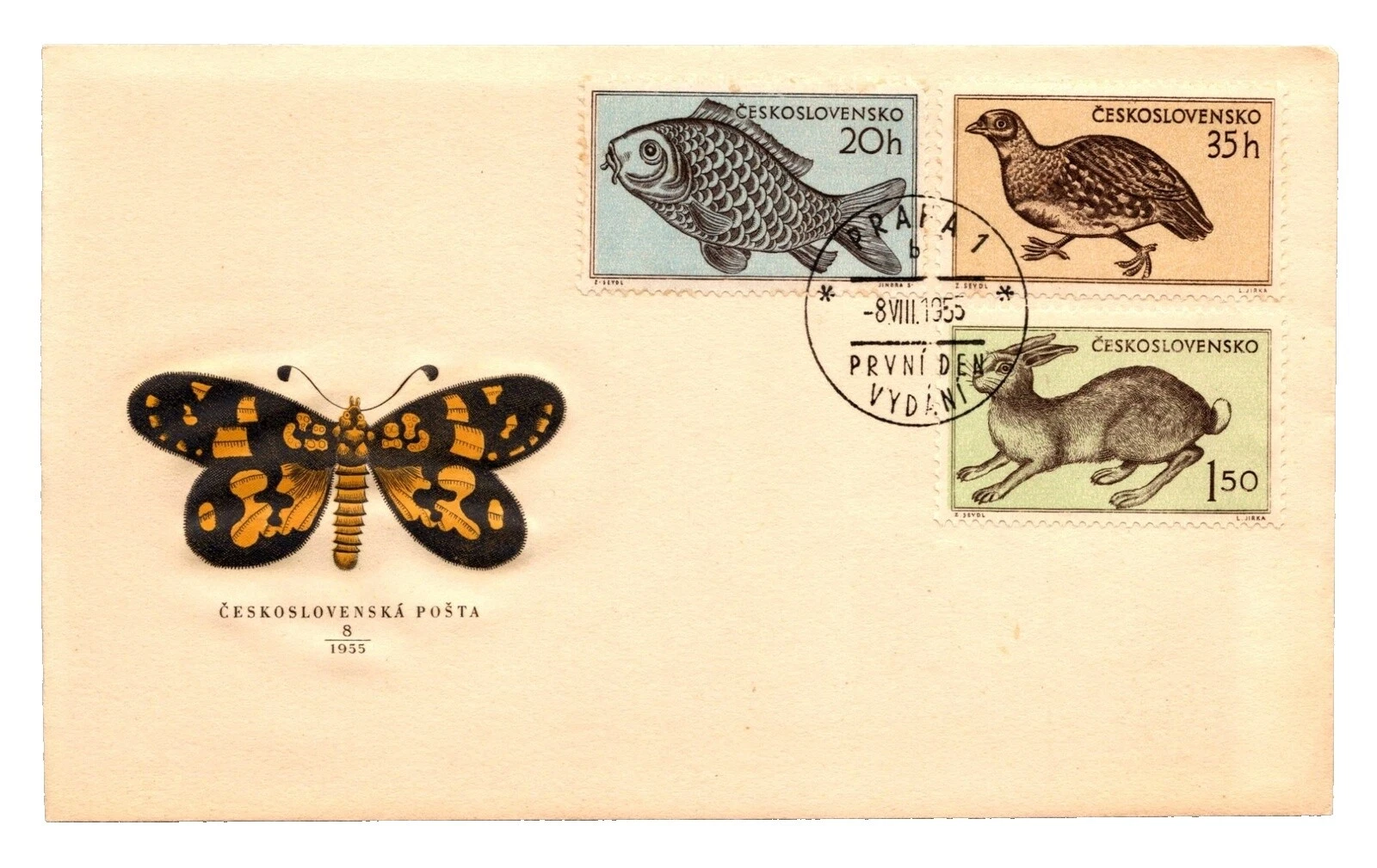 Butterflies Czech & Czechoslovakian First Day Cover Stamps