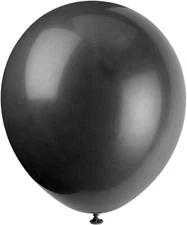Fun Express Jet Black 12" Latex Balloons – 10 Pc