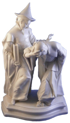 Blanc de Chine Nymphenburg Porcelain Double Monk Figurine Figure Porzellan Figur