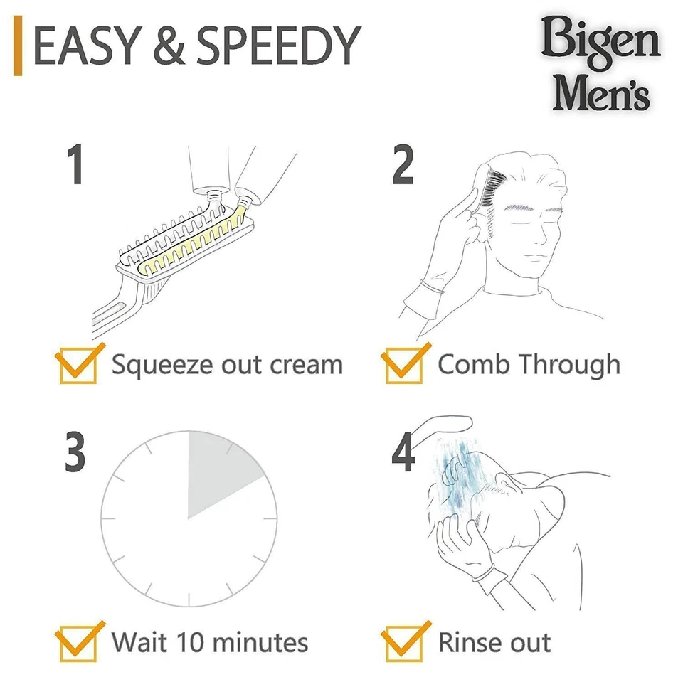 Color de cabello rápido Bigen para hombre | Sin amoníaco | B101 | B102 | B103 | 80 gramos Foto 3 de 4