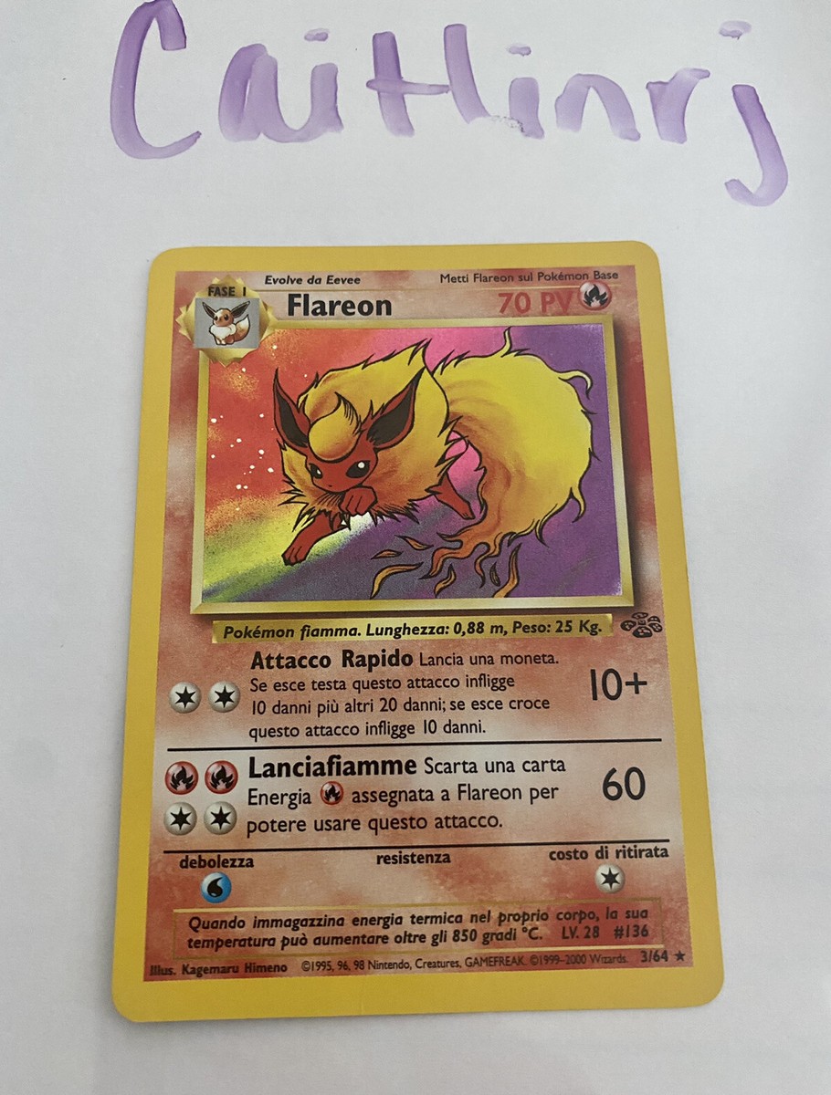 Flareon 3/64 LP Holo Rare Jungle Set Unlimited Edition