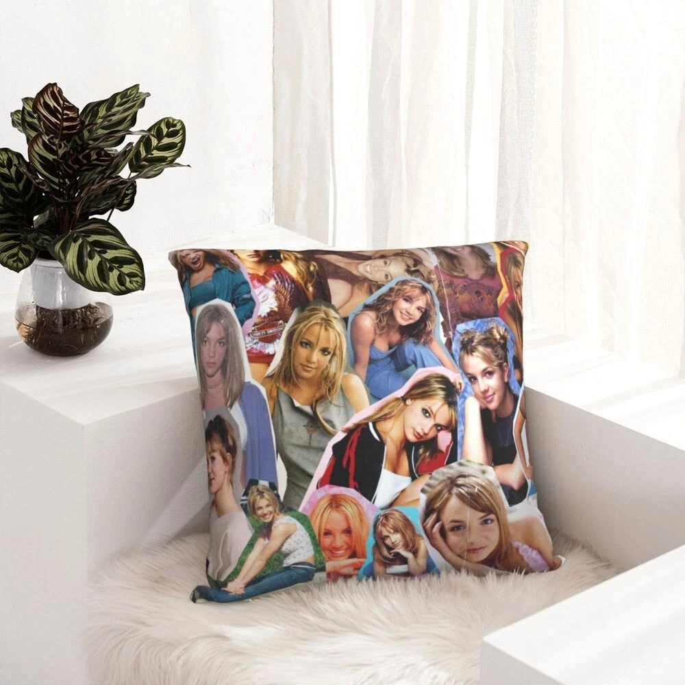 Britney Spears Music Themed Throw Pillow Cover