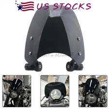 Motorcycle Black Windshield Windscreen w/Brackets For Triumph Bonneville Bobber