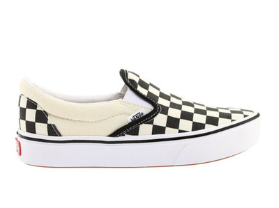 white and off white checkered vans