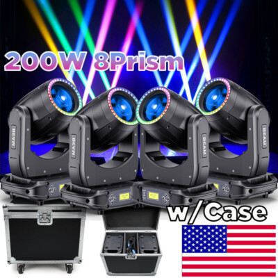 200W Moving Head Light LED RGBW Gobo Beam Stage Lighting DJ Disco Bar DMX&Case