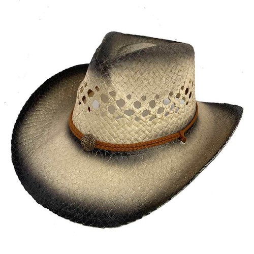Chapeau Cowboy Beige/noir - Style Country Western Unisexe (neuf Avec étiquette)