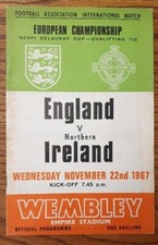 England v Northern Ireland European Football Champ Programme 1967 Very Good Con.